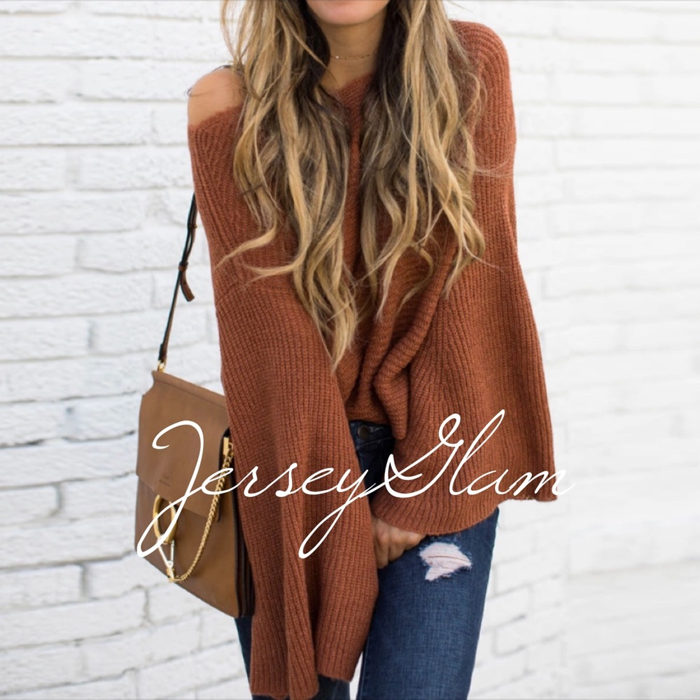 Cinnamon Flare Long Sleeve Knit Sweater - Picture 3 of 7